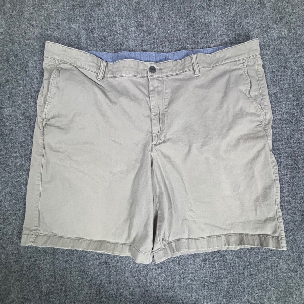 LL Bean Standard Fit Chino Shorts‎ Mens 44W Gray Cotton Spandex ItemID 503788